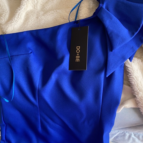 Blue Ruffle Sleeve Mini Dress - Picture 4 of 4